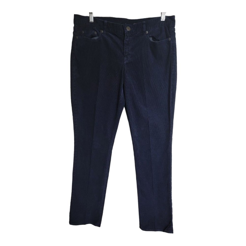 J Crew City Fit Corduroy Pants Womens Size 32S Dark Blue Stretch